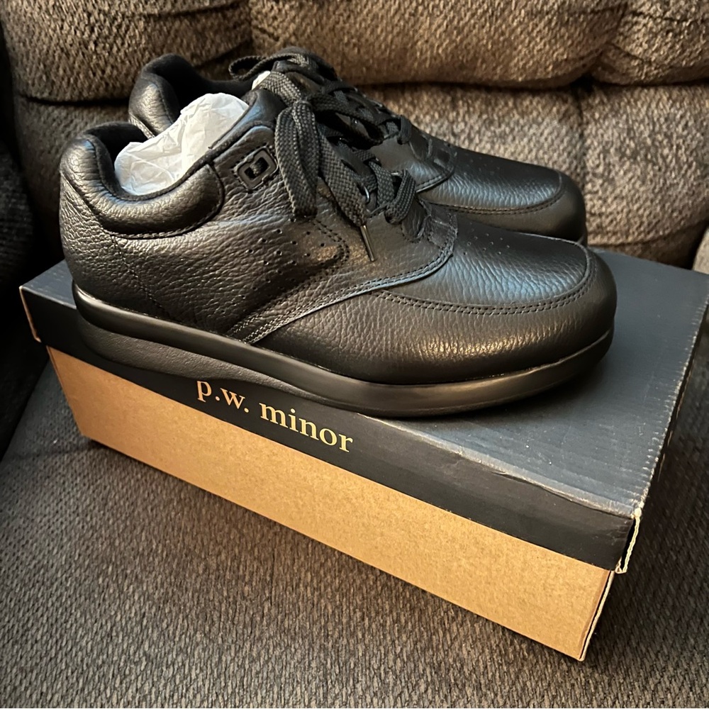 NEW P.W. Minor Leisure Time Lace Black Orthopedic Shoes Size Men’s 7.5